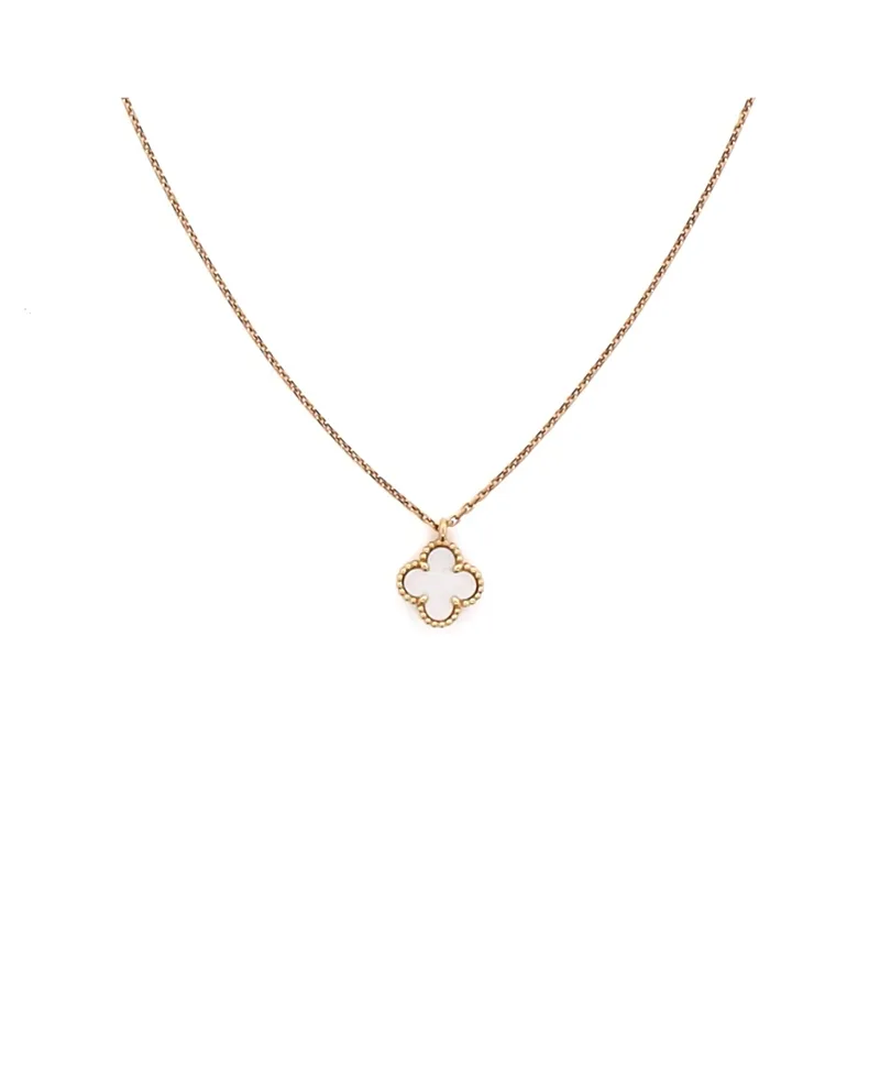 Pre-Owned Van Cleef & Arpels Sweet Alhambra Pendant Necklace 18K Gold and Mother of Pearl, 17.75" by Pre-owned Van Cleef & Arpels