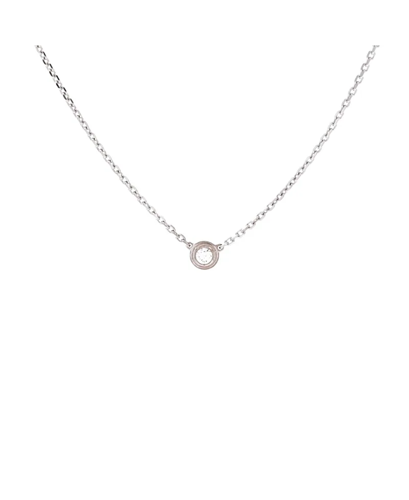 Pre-Owned Cartier Xs Cartier DAmour Pendant Necklace 18K White Gold and Diamond, 16"