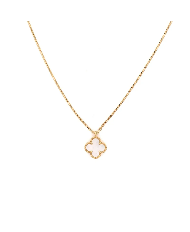 Pre-Owned Van Cleef & Arpels Sweet Alhambra Pendant Necklace 18K Gold and Mother of Pearl, 15"