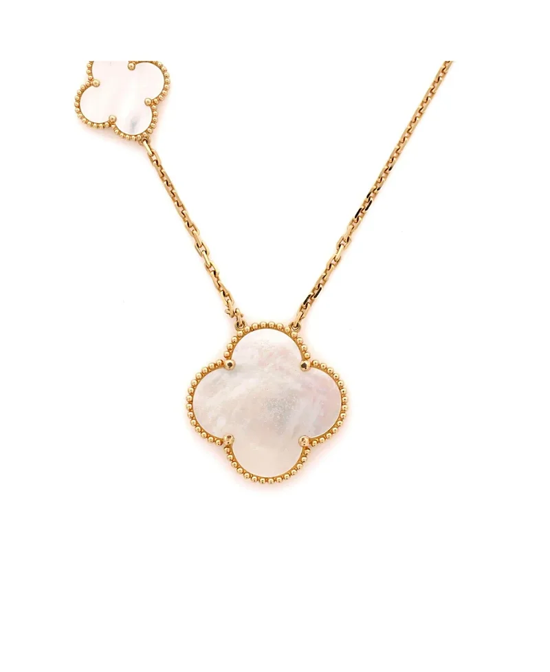 Pre-Owned Van Cleef & Arpels Magic Alhambra 11 Motifs Long Necklace 18K Gold and Mother of Pearl, 34.5" by Pre-owned Van Cleef & Arpels