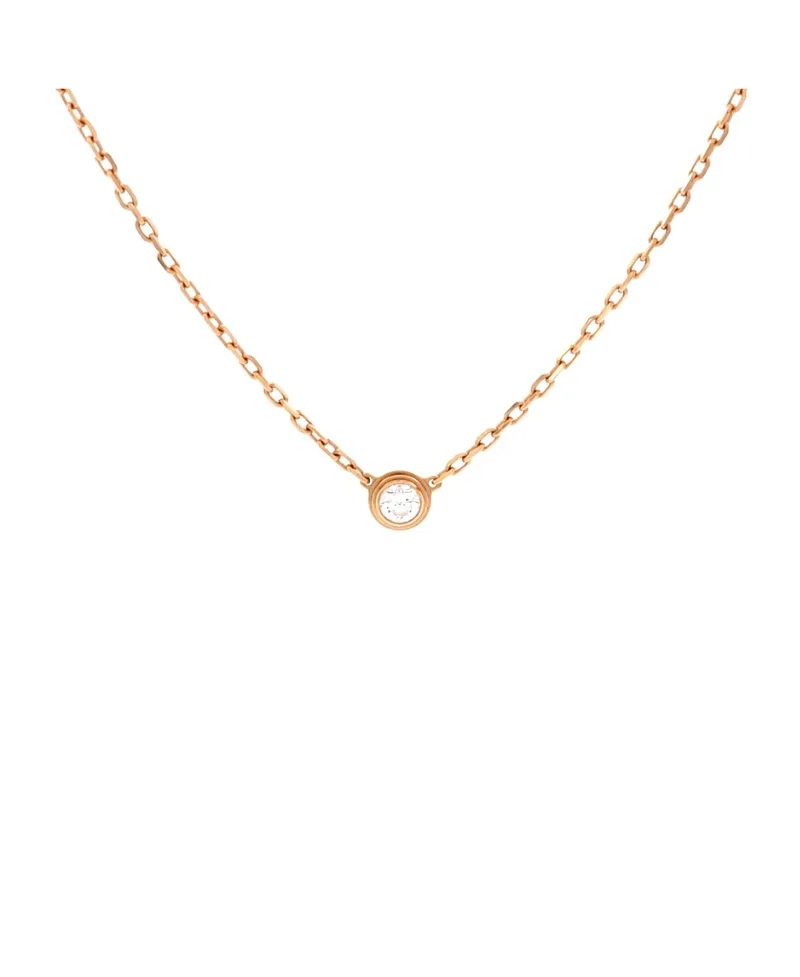 Pre-Owned Cartier Small D'Amour Pendant Necklace 18K Rose Gold with Diamond, 16"