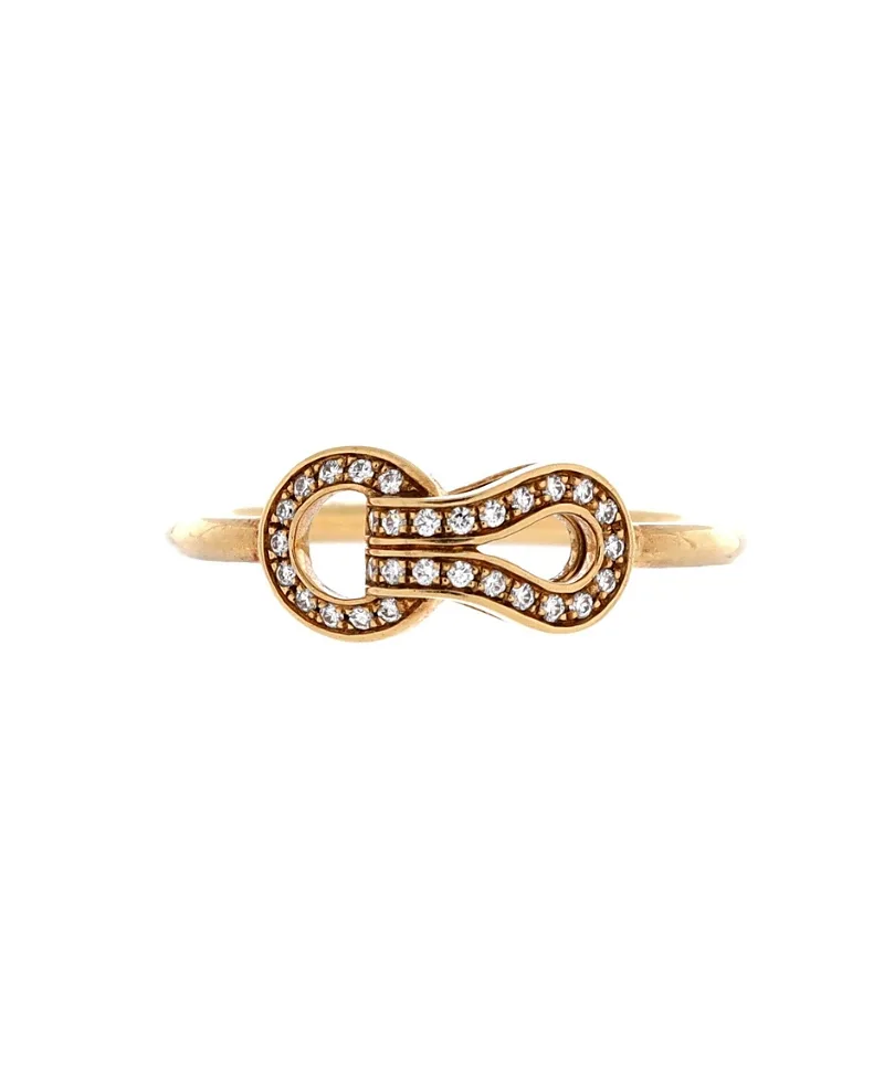 Pre-Owned Cartier Small Agrafe Vine Ring 18K Gold with Diamonds by Cartier's