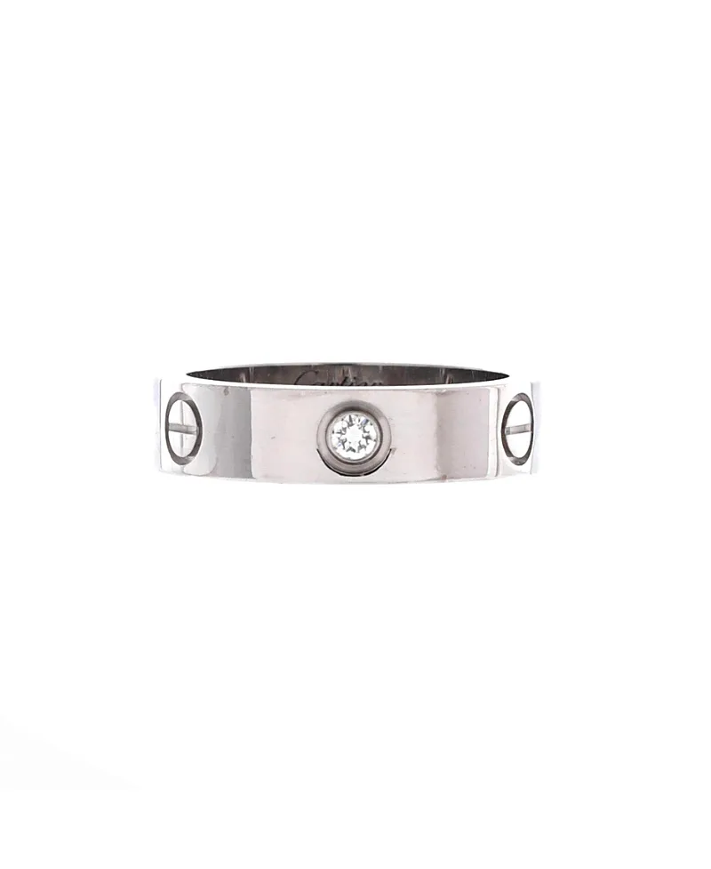Pre-Owned Cartier Love 3 Diamonds Band Ring 18K White Gold with Diamond by Cartier's
