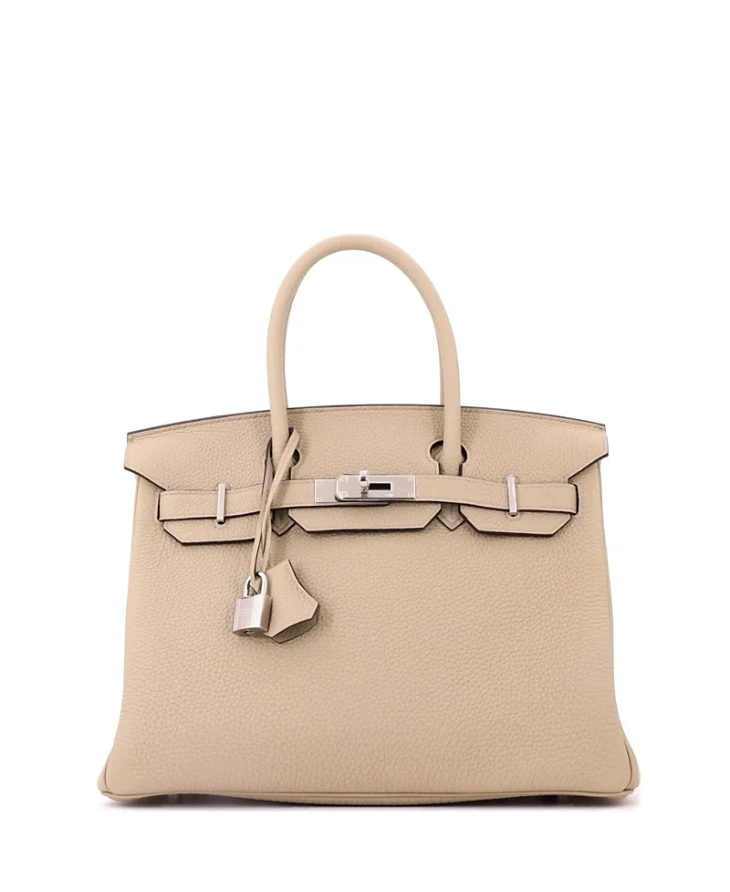 Pre-Owned Hermes Birkin 30 Handbag Togo with Palladium Hardware by Hermes