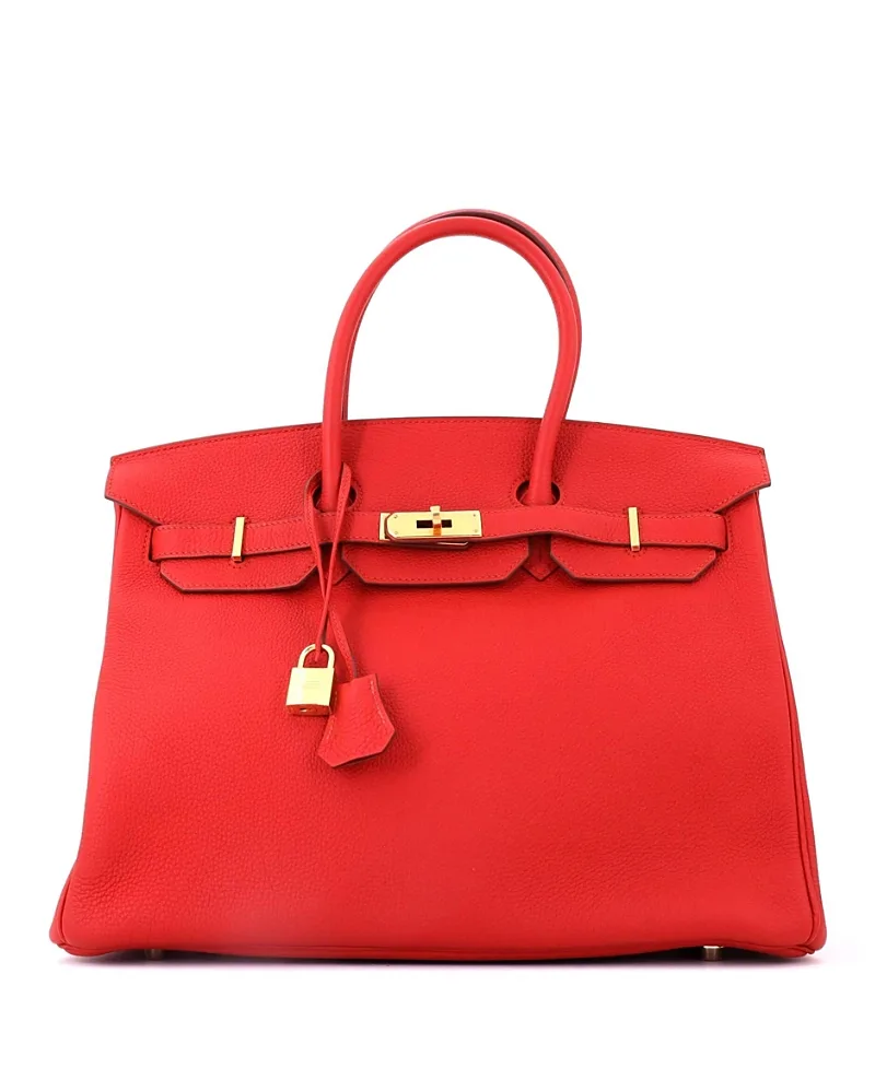 Pre-Owned Hermes Birkin 35 Handbag Togo with Gold Hardware by Hermes