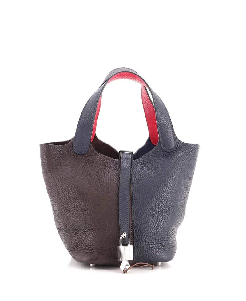 Pre-Owned Hermes Pm Picotin Lock Bag Tricolor Clemence