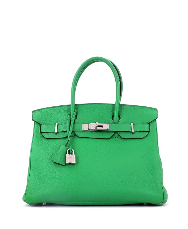 Pre-Owned Birkin 30 Handbag Clemence with Palladium Hardware