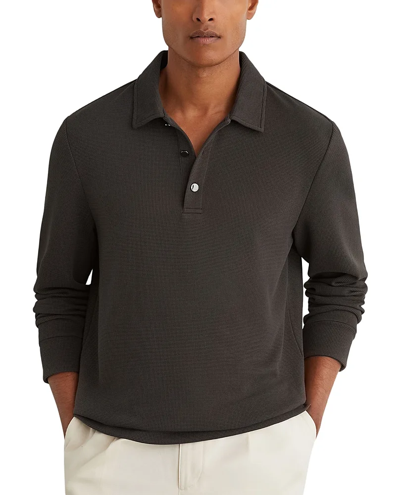 Alba Micro Waffle Knit Polo Shirt by Reiss