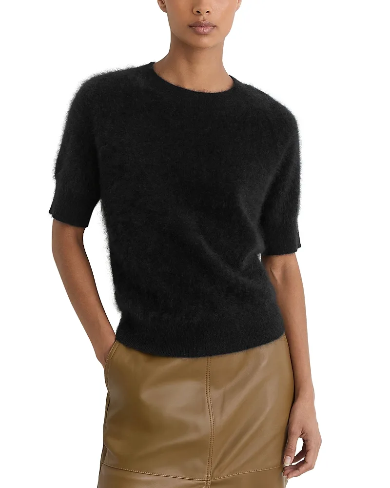 Julia Brushed Cashmere Tee by Reiss