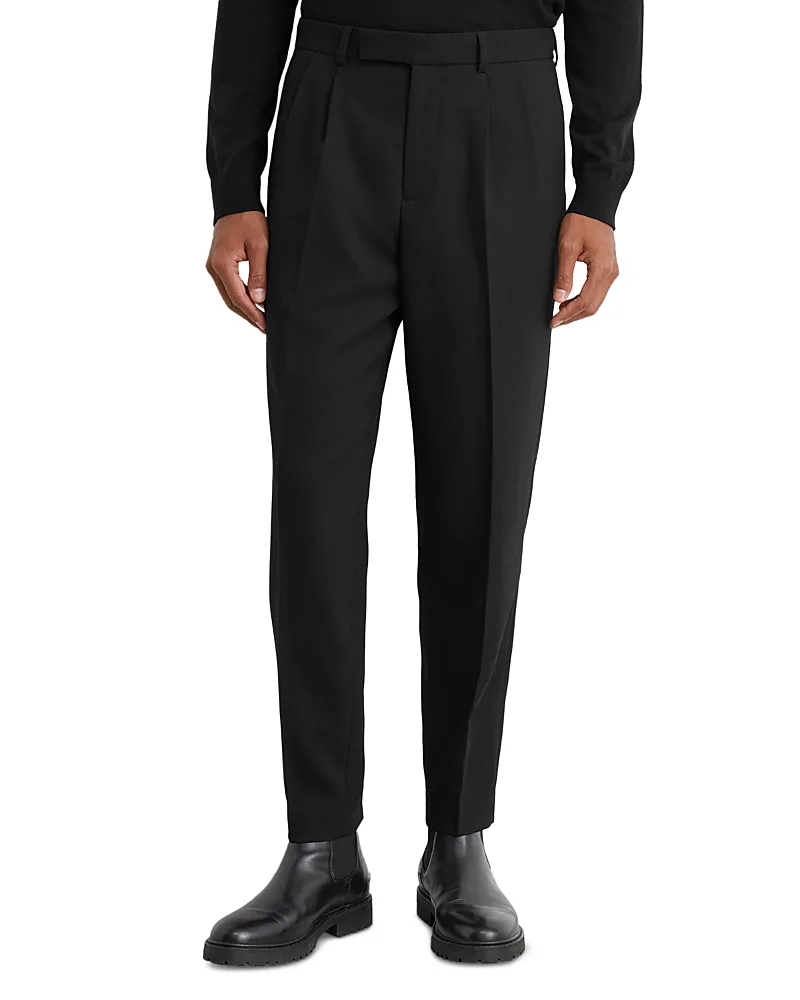 Strap Tapered Fit Belted Pleat Trousers by Reiss