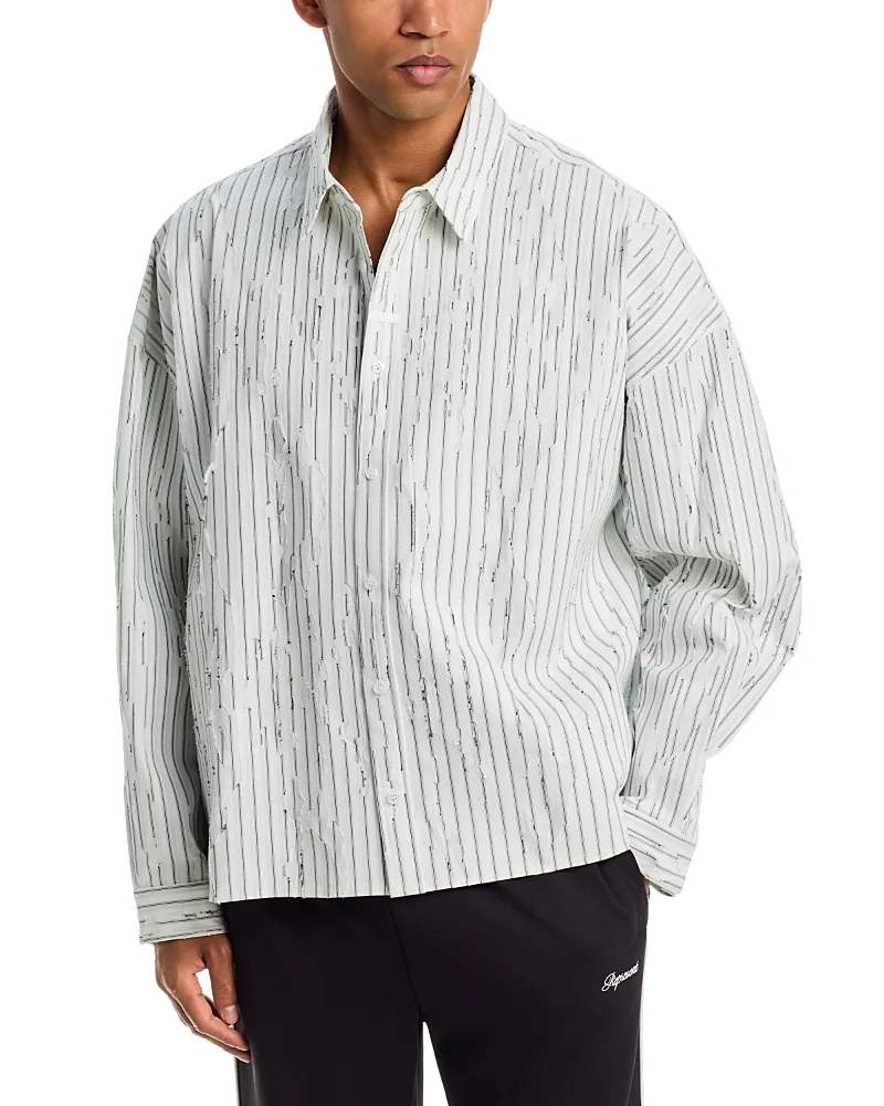 Oversized Stripe Cotton Shirt by Represent