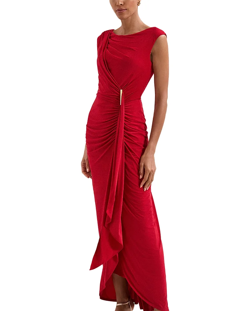 Ruffled Side Gathered Maxi Dress by Phase Eight