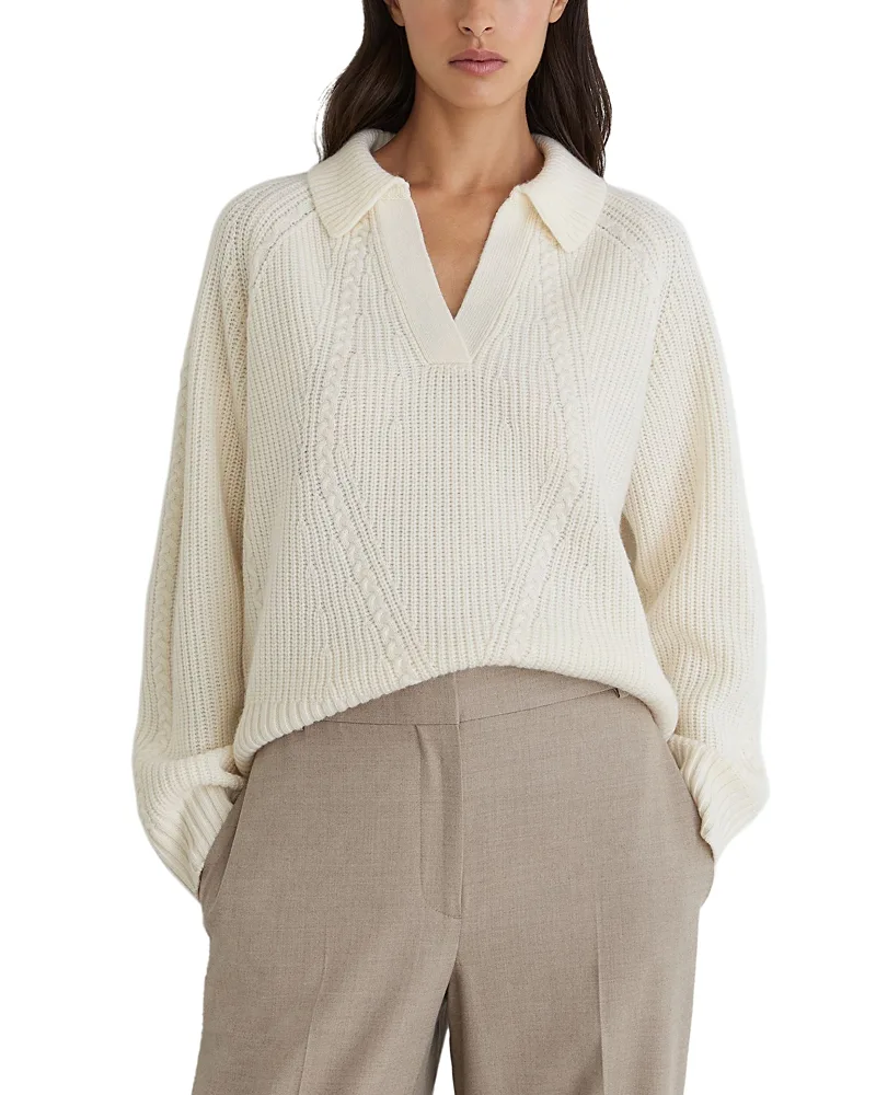 Lindy Collared Wool & Cashmere Sweater by Reiss