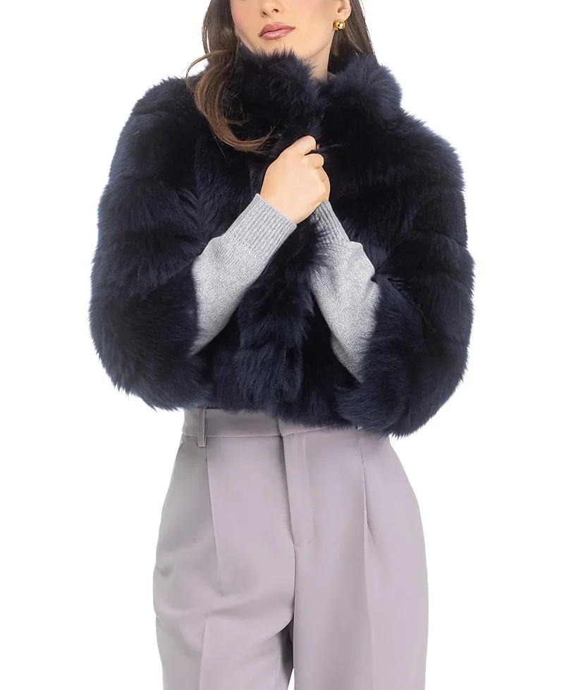Merinillo Shearling Lamb Bolero with Cropped Sleeves by Gorski
