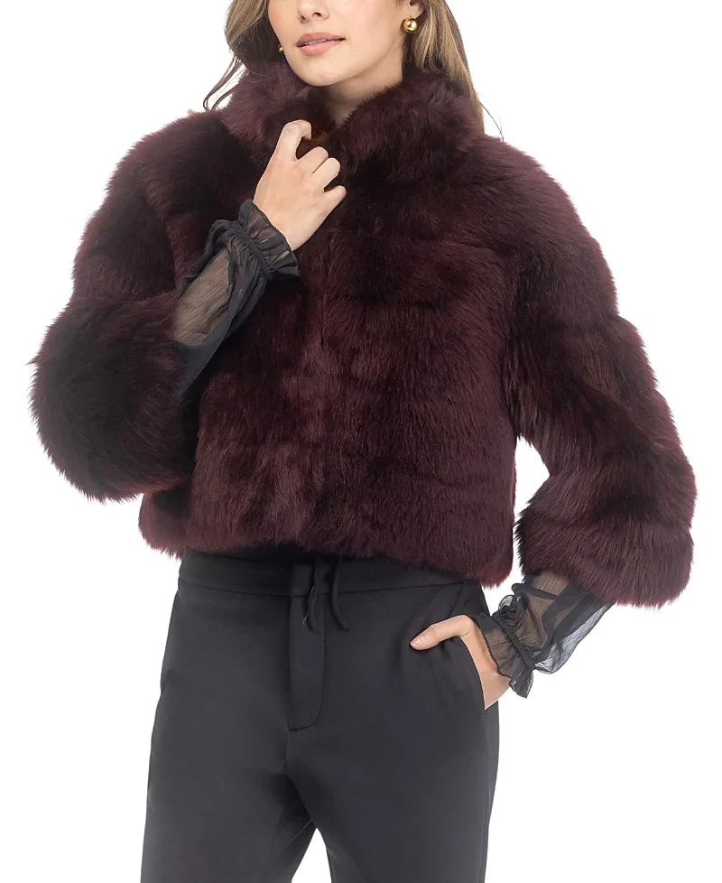 Merinillo Shearling Lamb Bolero with Cropped Sleeves