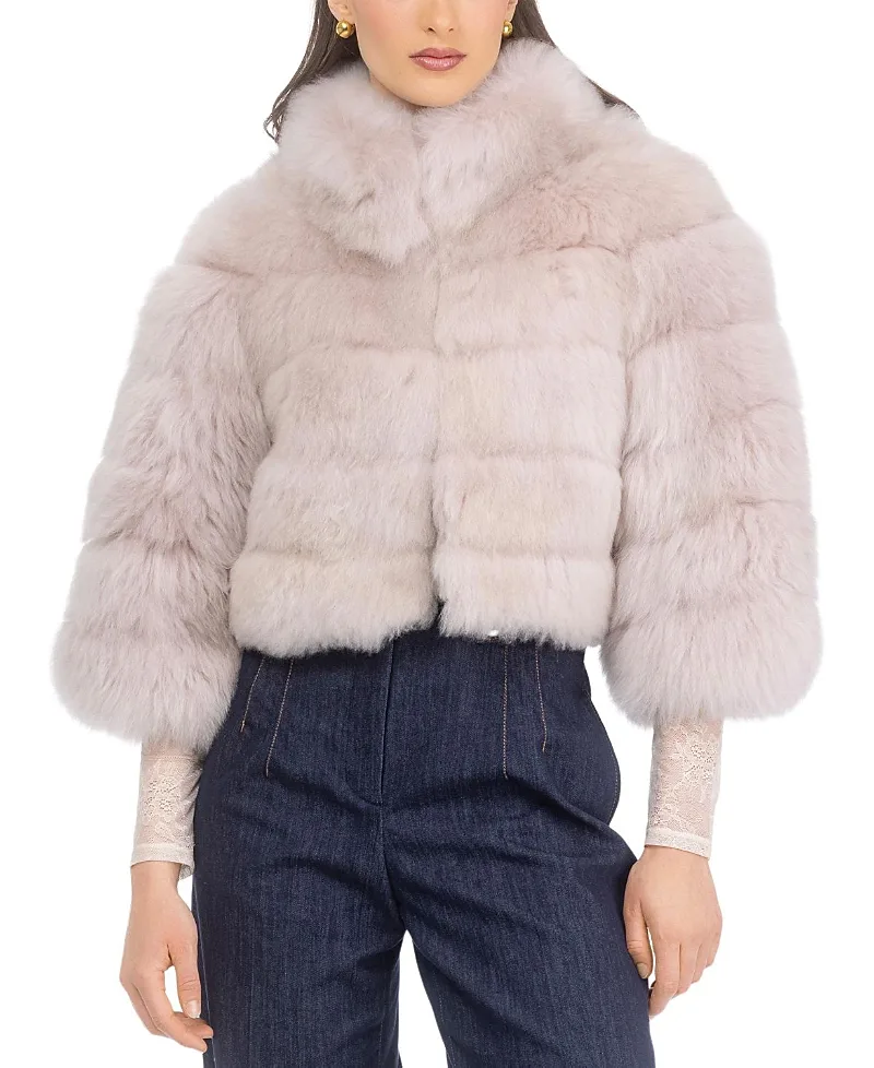 Merinillo Shearling Lamb Bolero with Cropped Sleeves