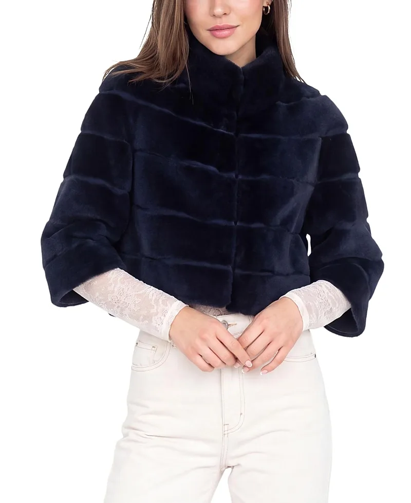 Select Shearling Lamb Bolero with Cropped Sleeves by Gorski