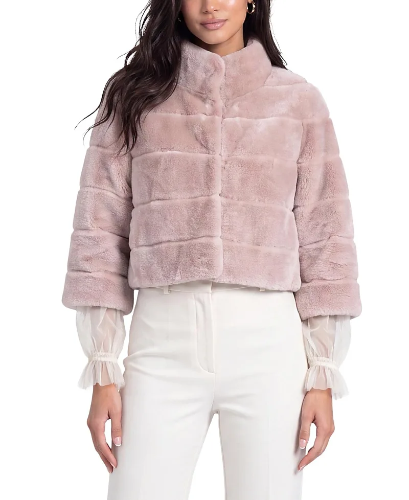Select Shearling Lamb Bolero with Cropped Sleeves