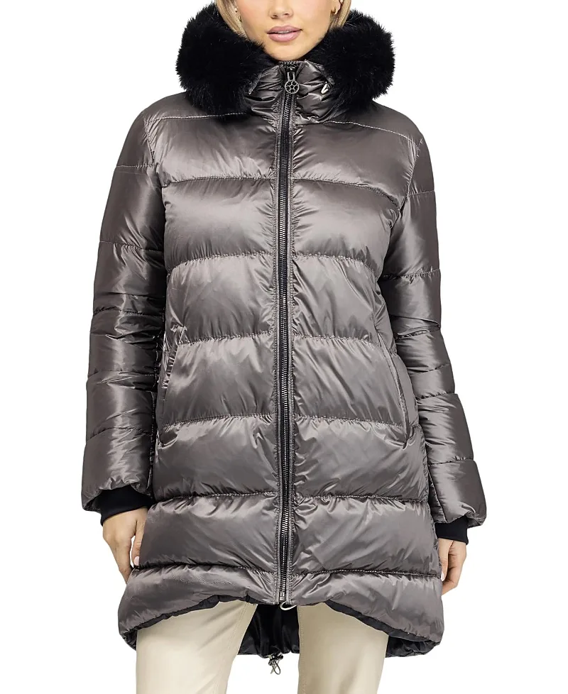 Apres-Ski Mid-Length Jacket with Detachable Toscana Lamb Hood Trim by Gorski