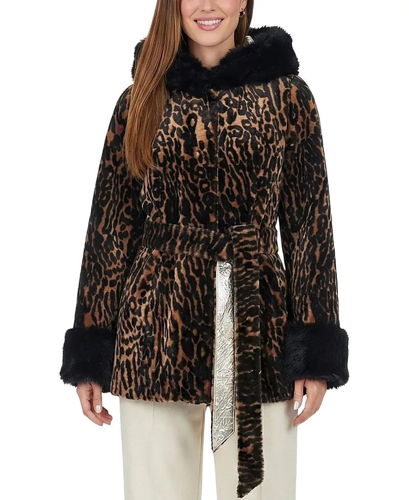 Reversible Shearling Lamb Jacket with Merinillo Shearling Lamb Hood Trim & Cuffs and Belt by Gorski