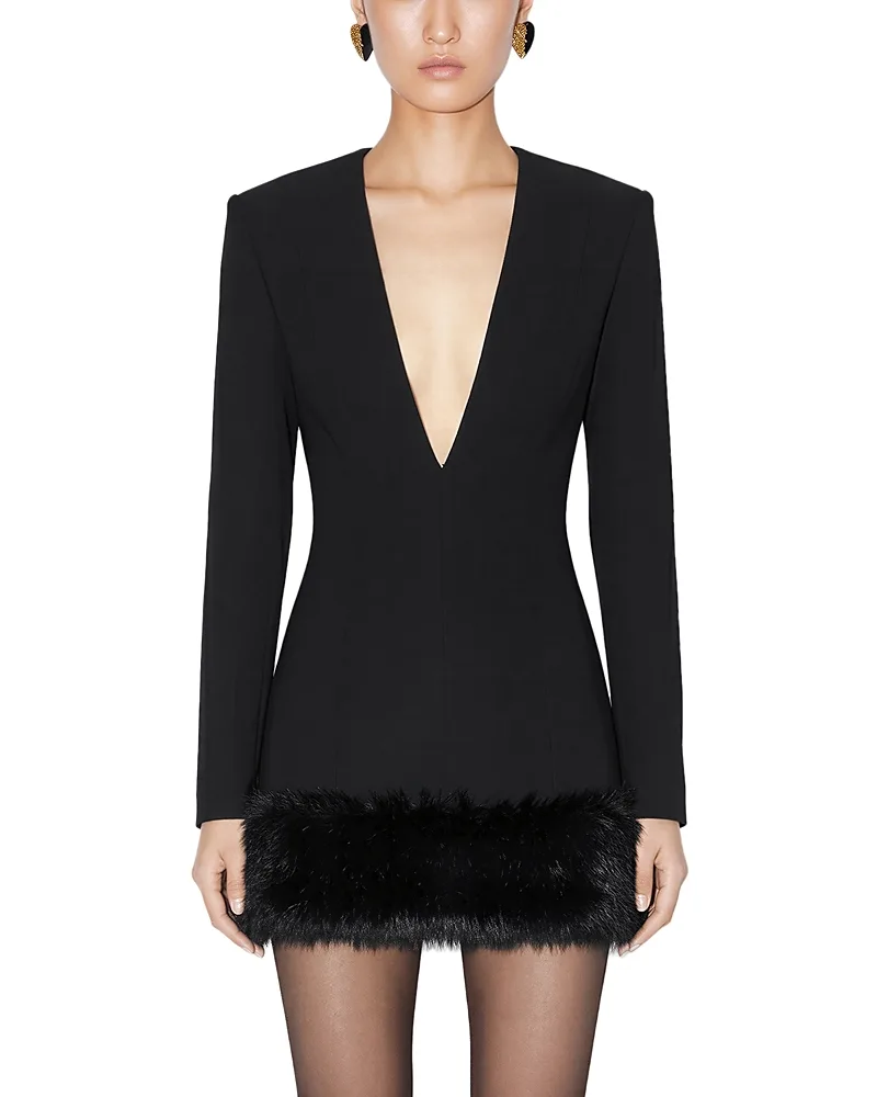 Aivy Plunge Neck Mini Dress by Ronny Kobo