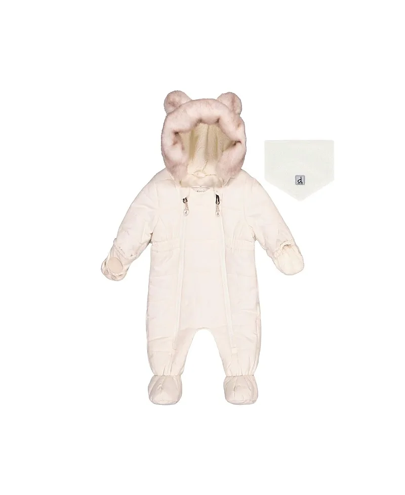 Bear Paw One Piece Footie Fleece Neckwarmer Snowsuit by Deux Par Deux