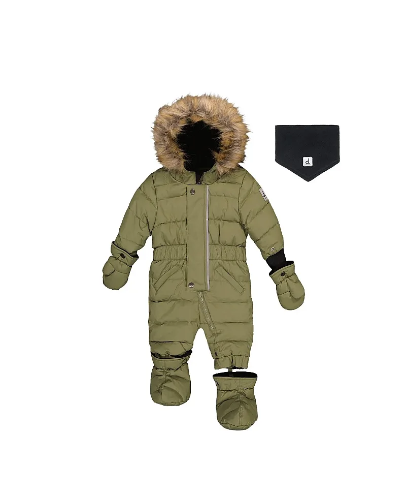 Quilted Fleece-Lined One Piece Snowsuit by Deux Par Deux