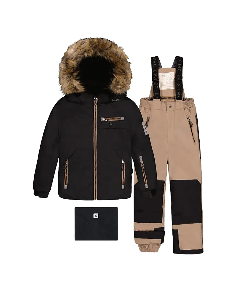 Play Fleece Hood Jacket & Reinforced Pants Two Piece Snowsuit by Deux Par Deux