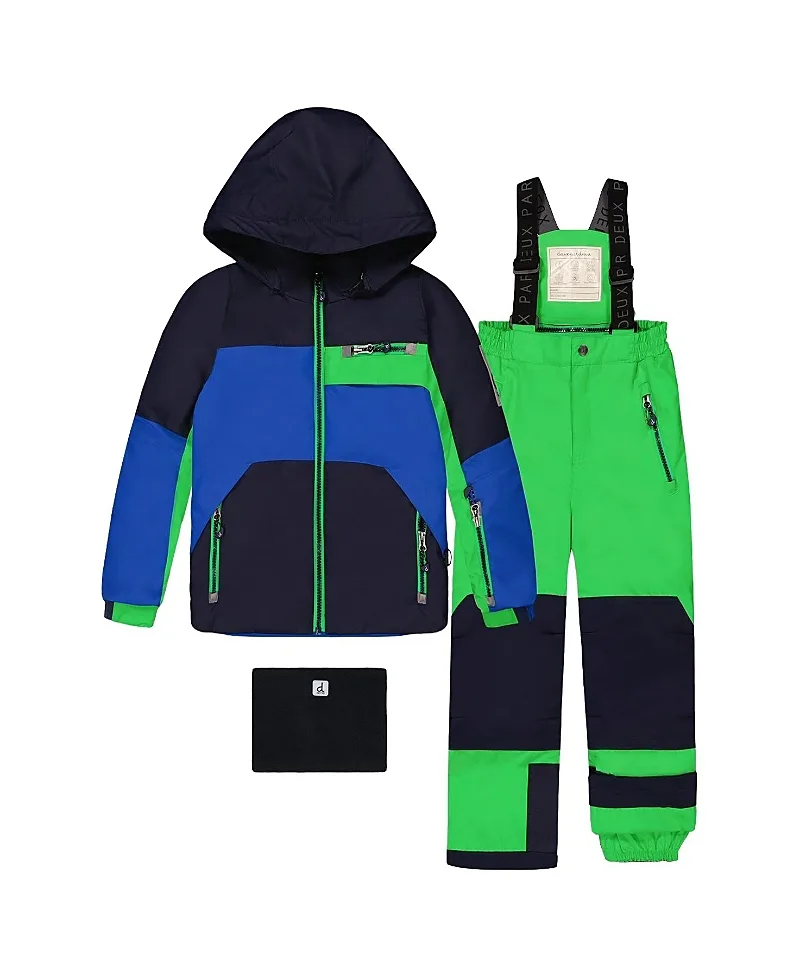 Play Colorblock Jacket & Reinforced Pants Two Piece Snowsuit by Deux Par Deux