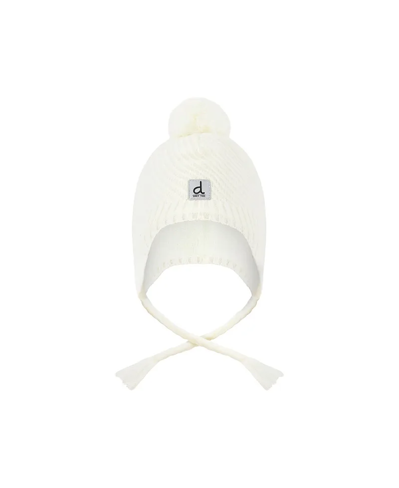 Winter Peruvian Fleece Lined Ear Flap Knit Hat with Pompom by Deux Par Deux