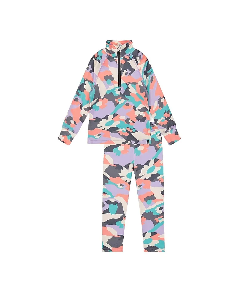 Two Piece Camouflage Brushed Half-Zip Top & Pants Thermal Underwear by Deux Par Deux