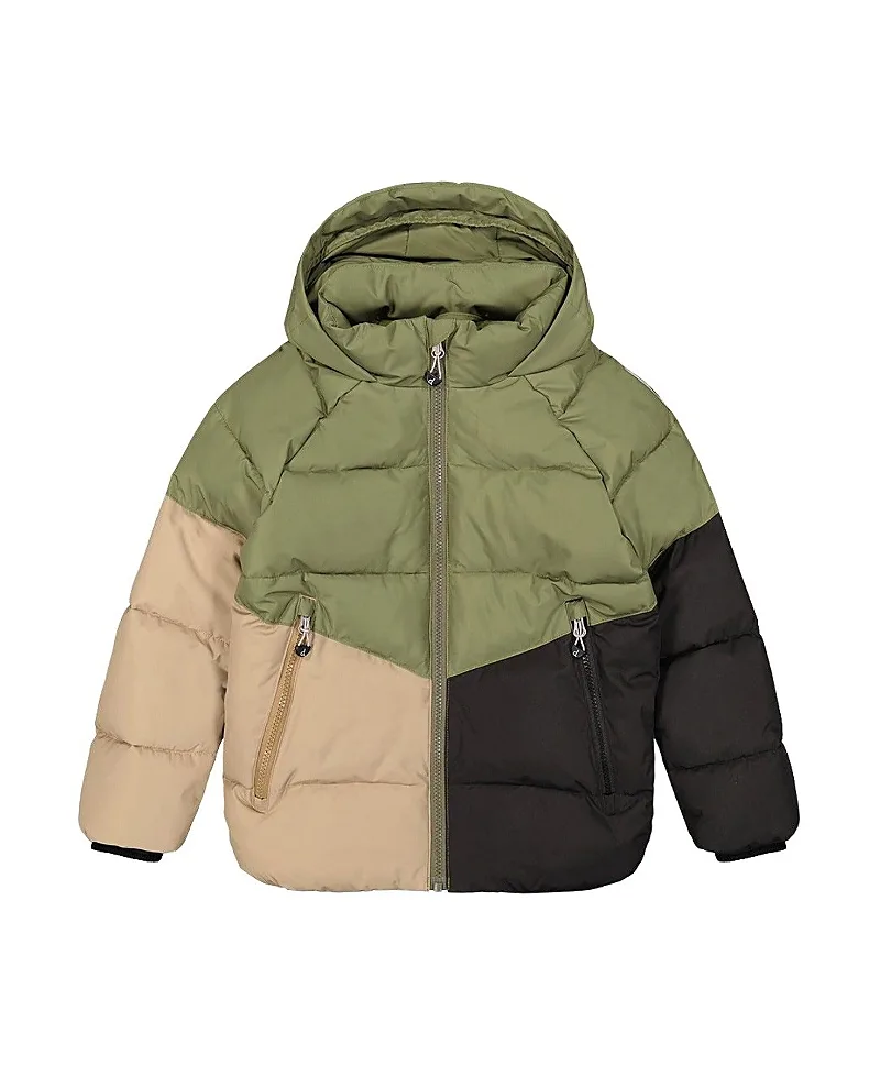 Color Block Hooded Fleece Lined Winter Jacket by Deux Par Deux