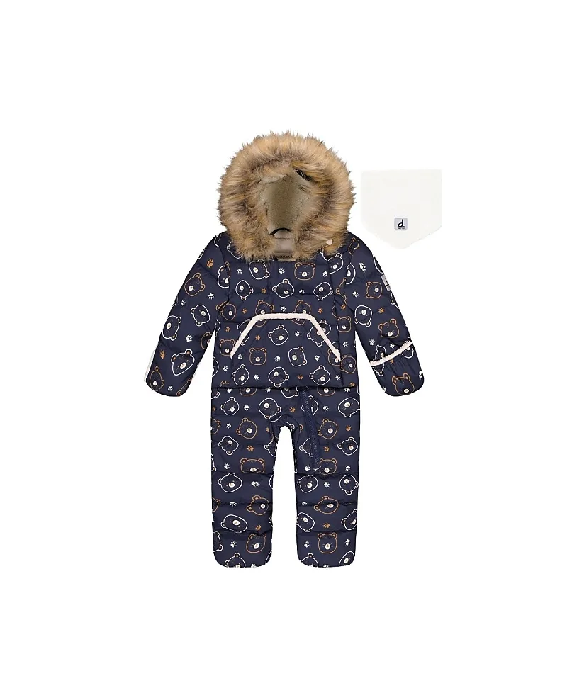 Snug Car Seat Fleece Neckwarmer One Piece Snowsuit by Deux Par Deux