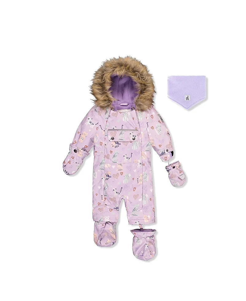Play Cat Faux Fur Hood Car Seat One Piece Snowsuit by Deux Par Deux
