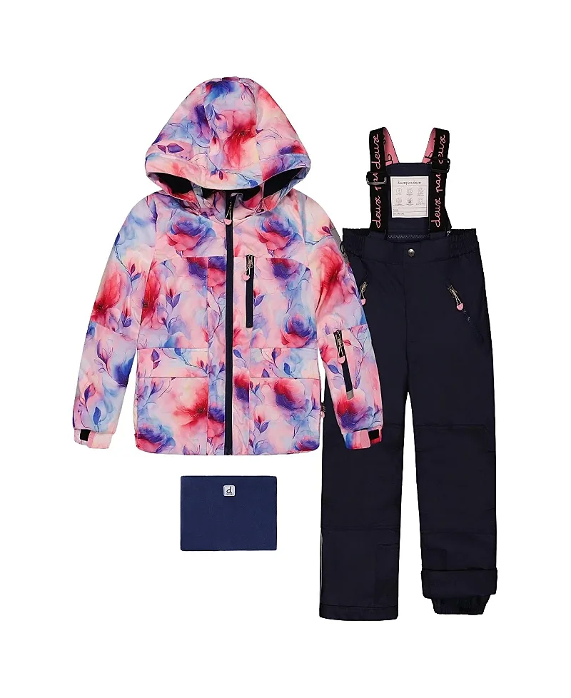 Play Watercolor Floral Jacket & Reinforced Pants Two Piece Snowsuit by Deux Par Deux