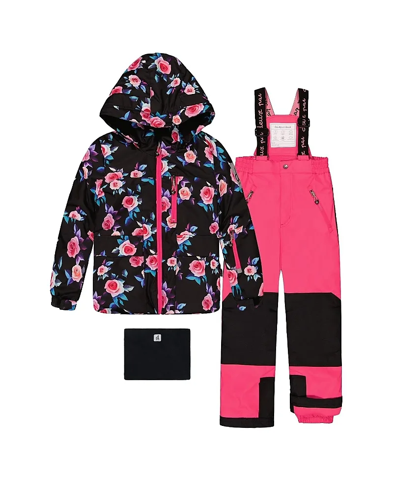 Play Rose Jacket & Reinforced Pants Two Piece Snowsuit by Deux Par Deux
