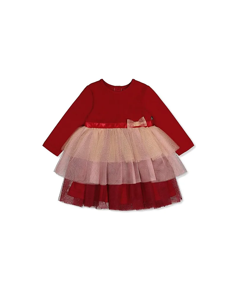 Bi-Material Bow Waist Glittering Skirt Dress by Deux Par Deux