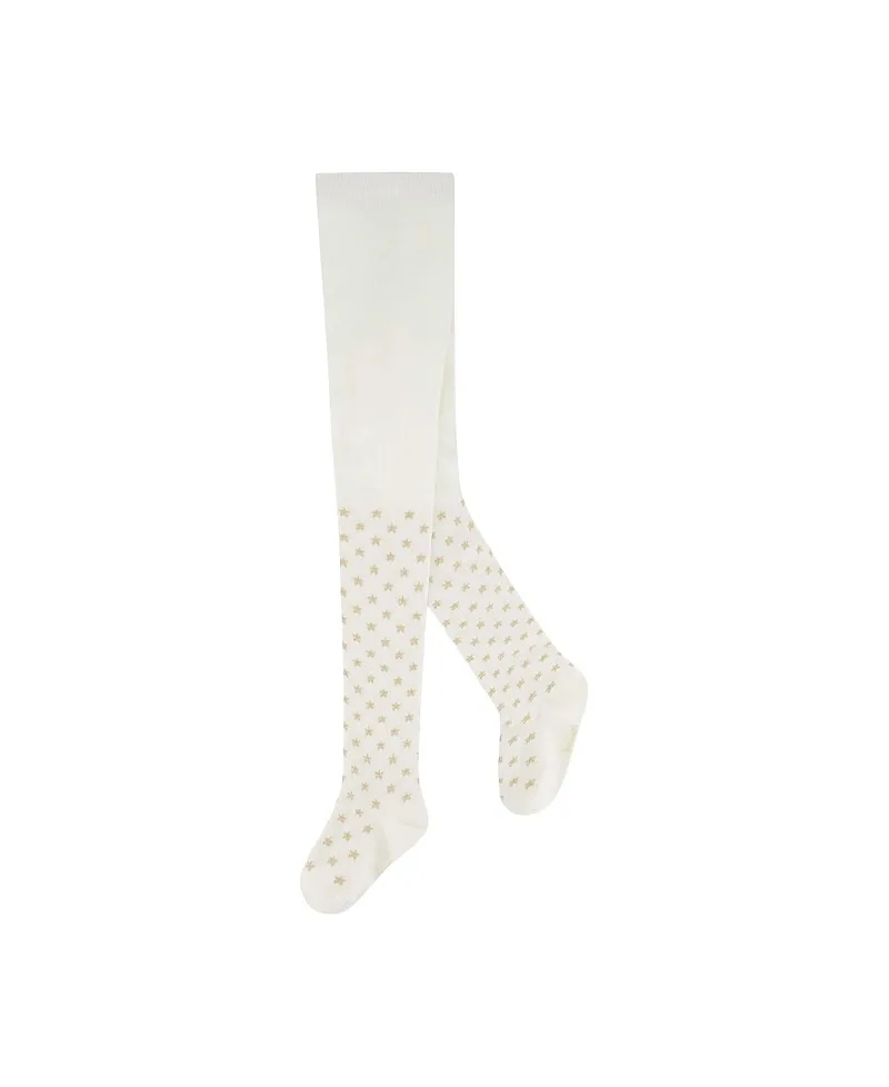 Knit Heart Ribbed Waistband Stretch Fit Tights by Deux Par Deux