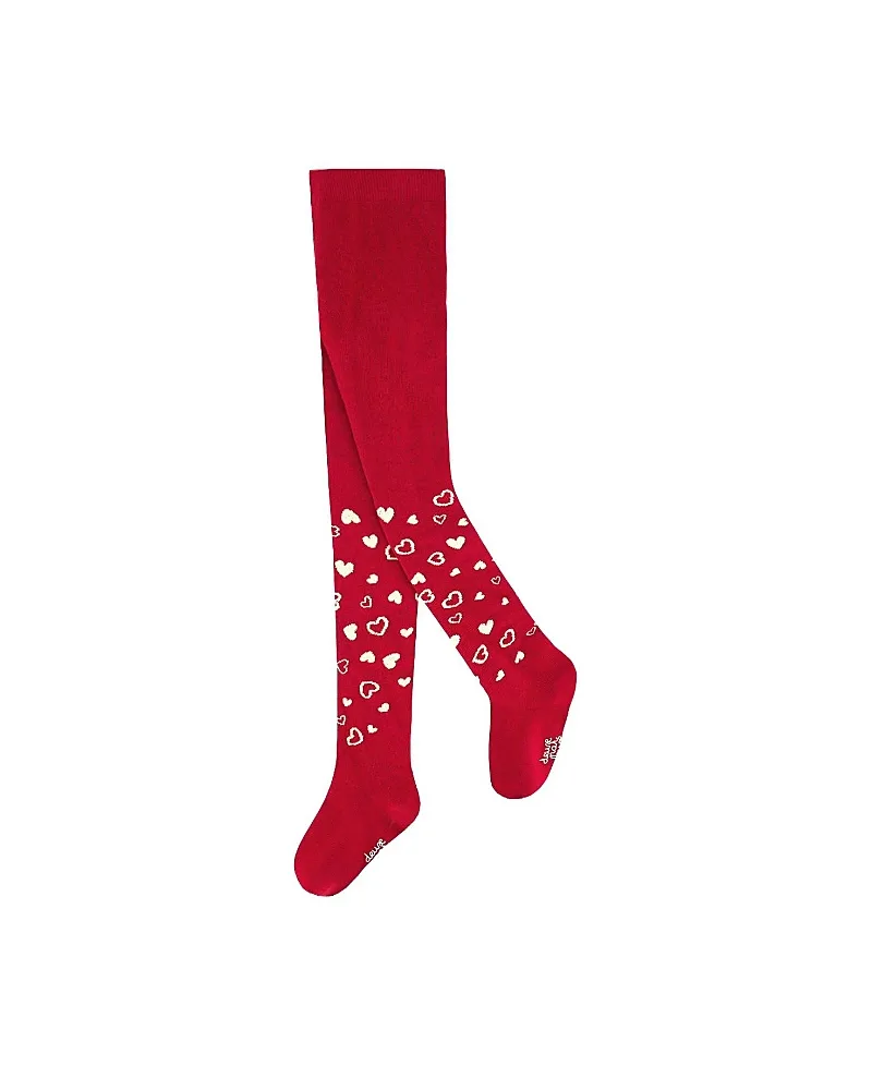 Heart Detail Ribbed Waistband Knit Tights by Deux Par Deux