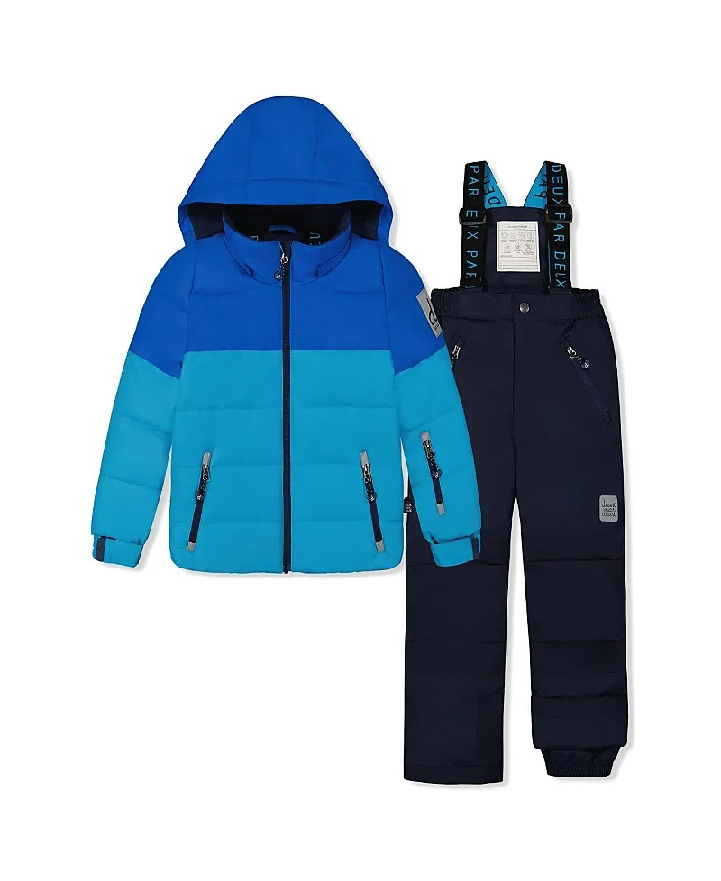 Play Reinforced Jacket & Pants Fleece Neckwarmer Two Piece Snowsuit by Deux Par Deux