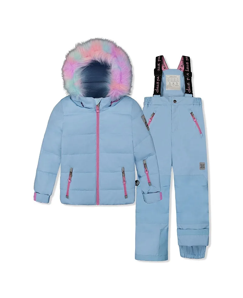 Play Faux Fur Hood Jacket & Reinforced Pant Two Piece Snowsuit by Deux Par Deux