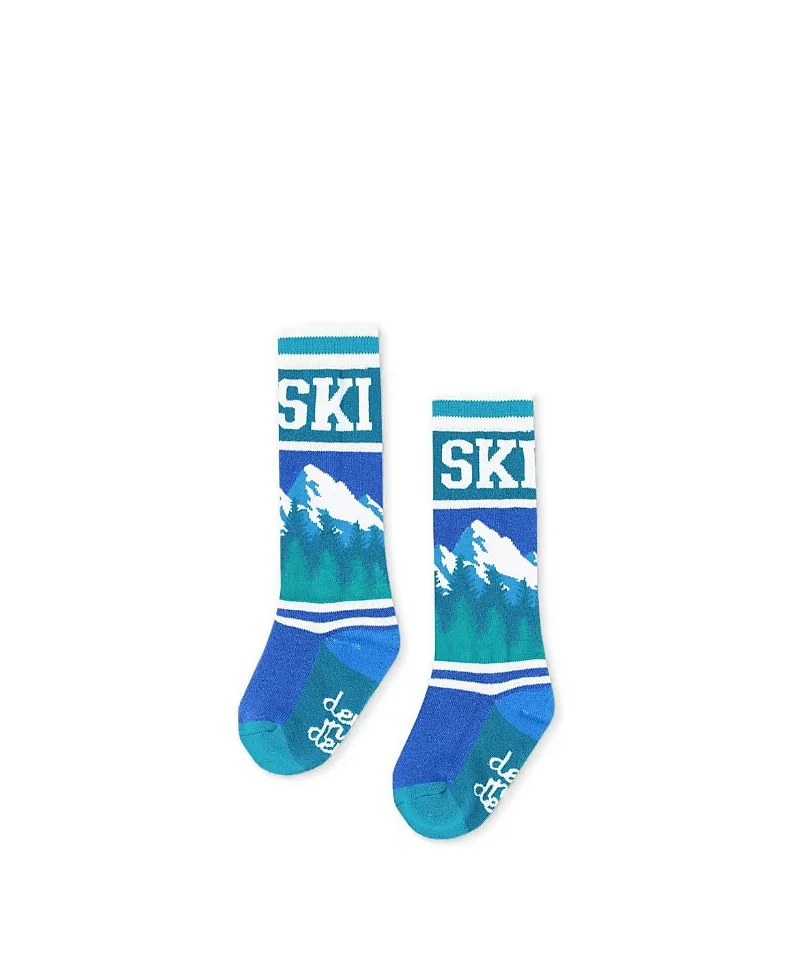 Merino Wool Mountain Graphic Ski Socks by Deux Par Deux
