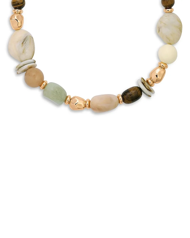 Serene Stone Gemstone Beaded Collar Necklace, 15.5-18.5 by Ettika