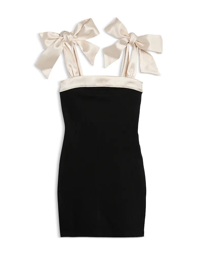 Dress with Satin Tie Shoulders by Katiejnyc