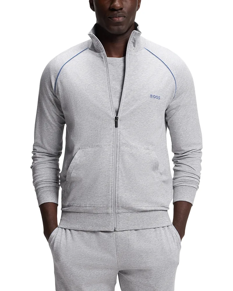 Stretch Cotton Piped Track Jacket by Boss