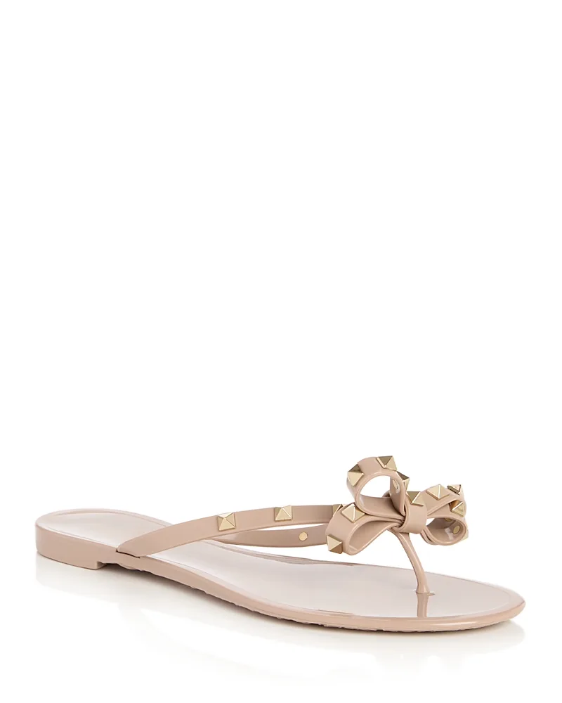 Rockstud Bow Thong Sandals