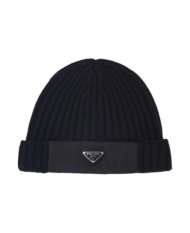 Wool and Re-Nylon Beanie by Prada