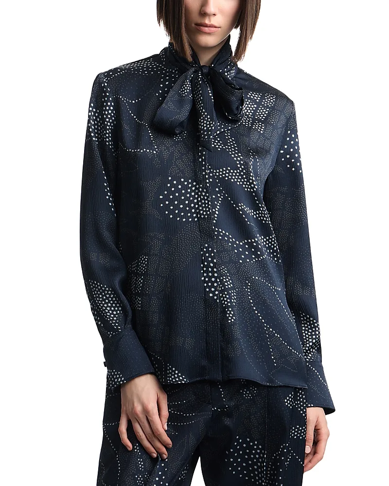 Emporio Armani Tie Neck Creponne Blouse by Armani