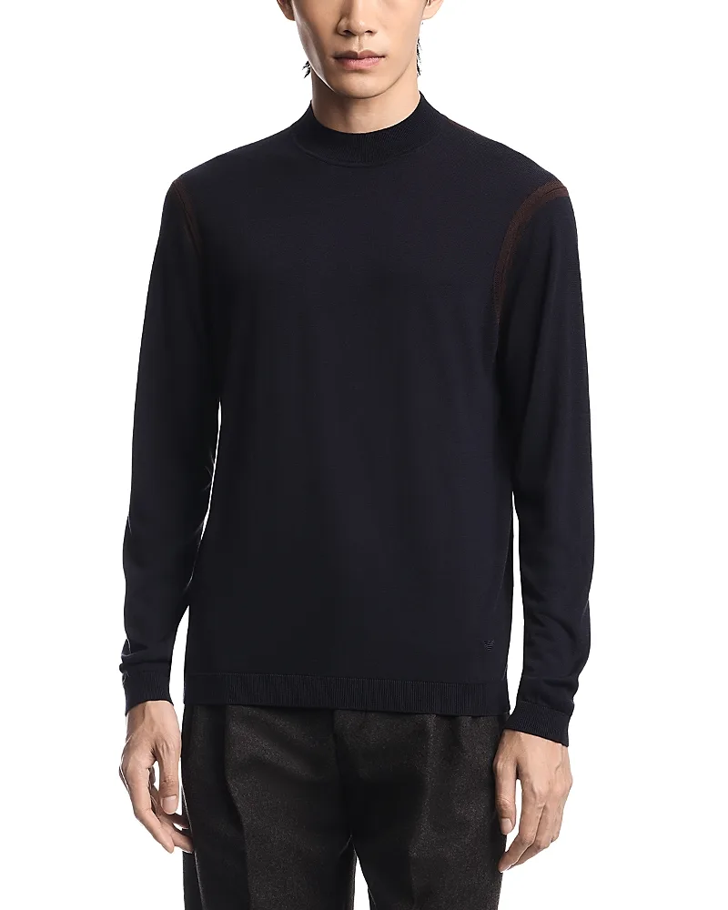 Emporio Armani Mock Neck Sweater with Inlay Details by Armani