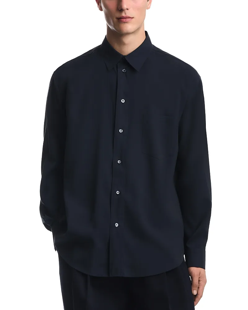 Emporio Armani Point Collar Regular Dark Navy Shirt by Armani